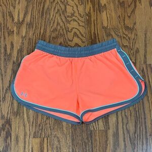 Women's, Under Armour, Heat Gear Lined Running Shorts, Semi Fitted, Size M